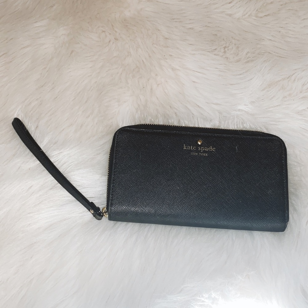 Kate Spade Continental Wallet Black Gold